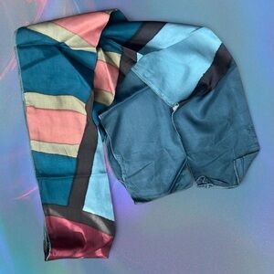 Silk Colorful Geometric Scarf